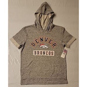 NBA Youth Denver Broncos NFL Short Sleeve Pullover Hoodie Sweatshirt Gray Size L